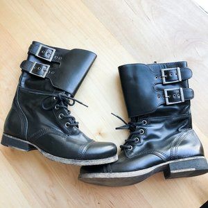 Matisse Black Leather Combat Boots Size 6 1/2